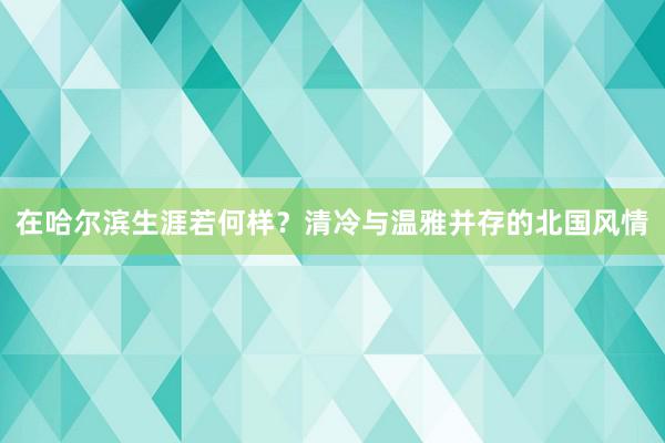 在哈尔滨生涯若何样？清冷与温雅并存的北国风情